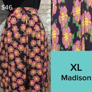 LuLaRoe Madison Pleated Skirt with Pockets XL NWT